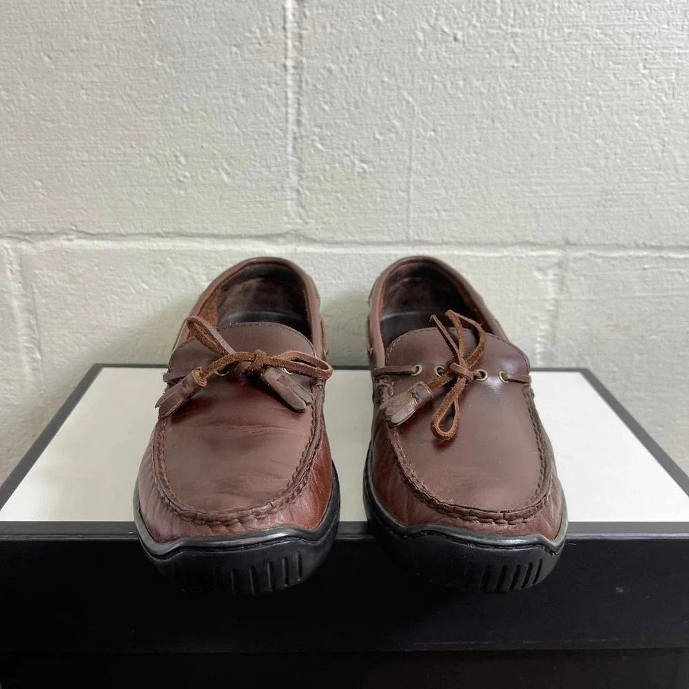 Bass‎ Karen's Brown Leather Driving Tassel Loafer Slip On Women's Size 9.5 M